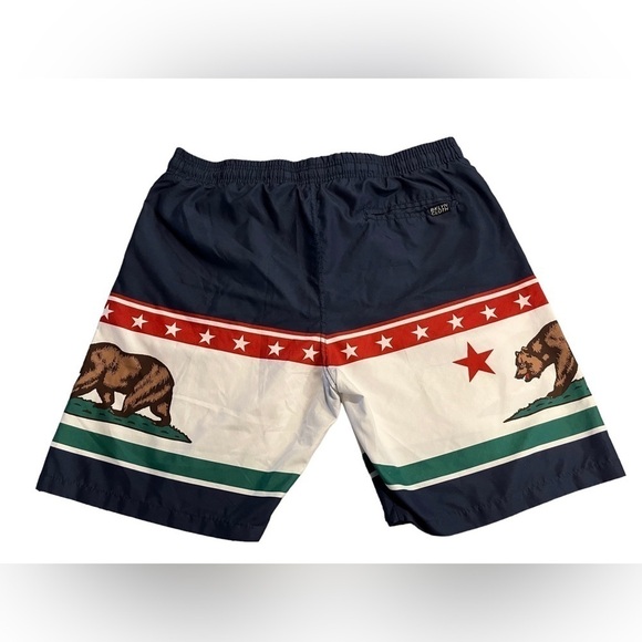 Brooklyn Cloth California Bear Swim Trunks - Navy and White - Picture 3 of 7